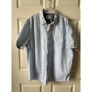 Flag & Anthem Short Sleeve Blue Button Down Shirt NWT Men’s XXL Casual Resort